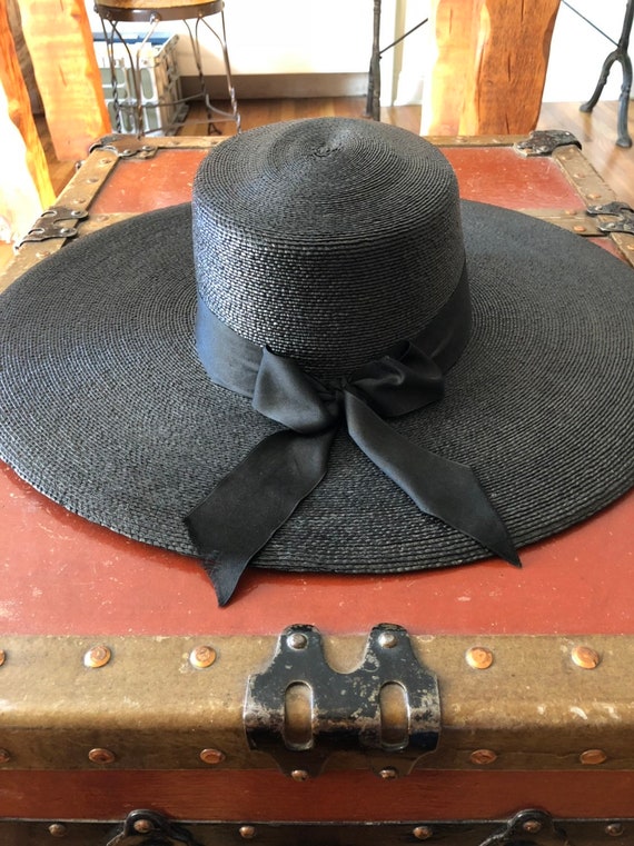 Rare 1900's Hat / Woven Straw Sun Hat / Antique H… - image 5