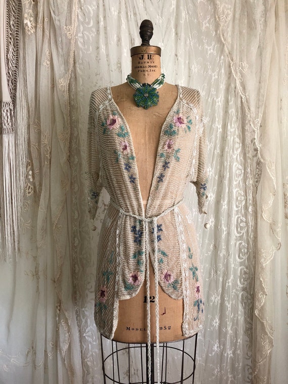 Sold / Vintage 1920's Beaded Top Beaded Jacket Ove