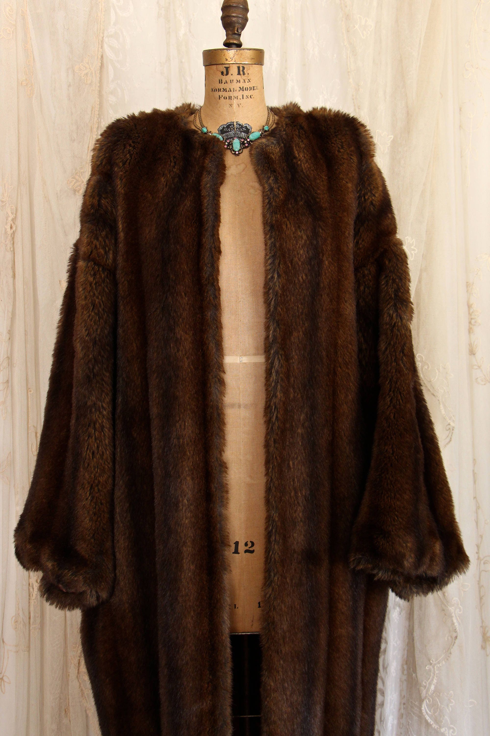 Vintage Isaac Mizrahi Faux Fur Coat 