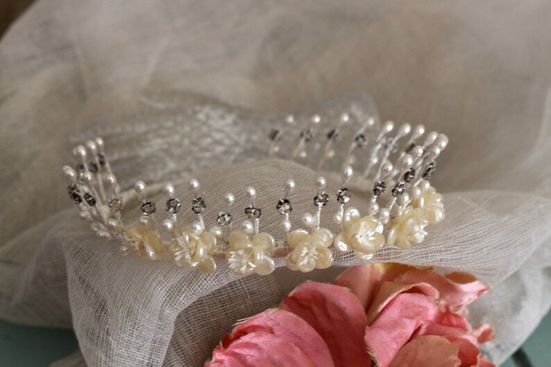 Antique Wax Flower Wedding Tiara / Tiaras and Wreaths / Bridal Etsy