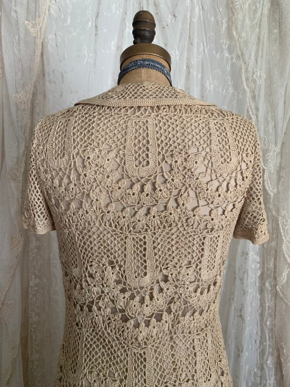 Vintage Hand Crocheted Hippie Dress / Bohemian Dr… - image 9