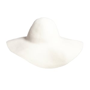 ECRU capeline wool felt semi-capeline Millinery hat