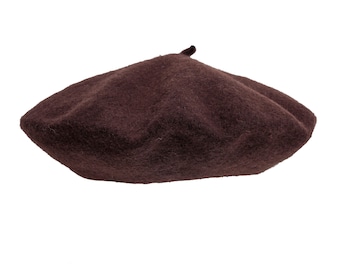 BROWN BERET With Cabillou 100% Wool French Style - Etsy Canada
