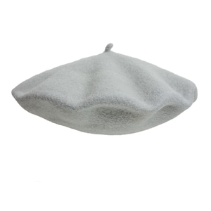 LIGHT GREY BARET mit cablou 100% Wolle französischen Stil