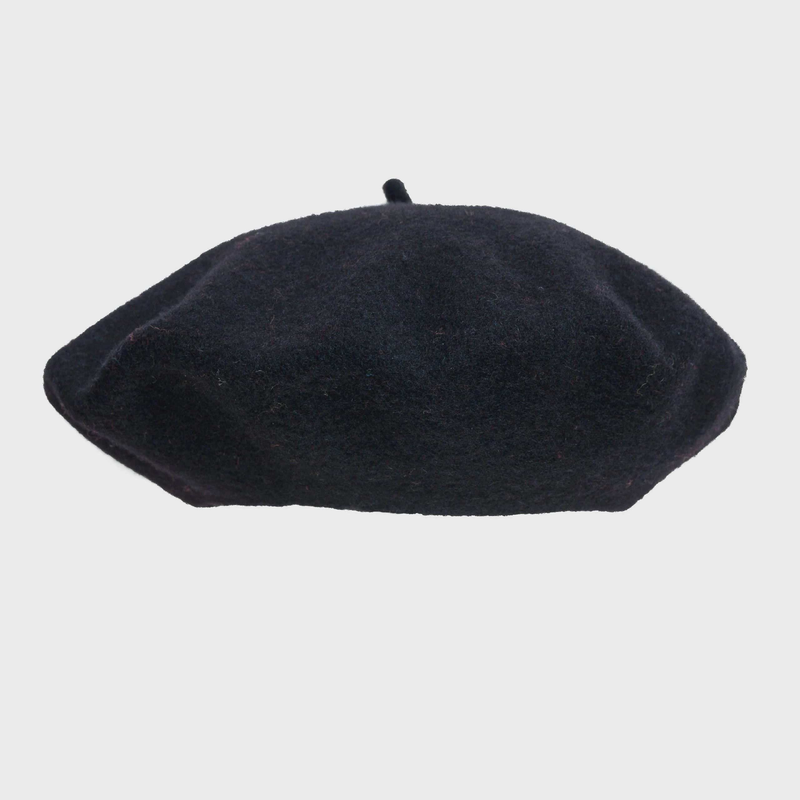 BLACK BERET With Cabillou 100% Wool French Style - Etsy