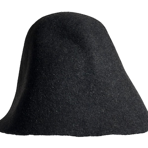 MELANGE BLACK hood wool felt body Millinery semi-product hat