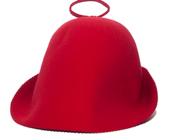 SAUNA Cap RED Hat HandMade in Poland colors 100% wool bath