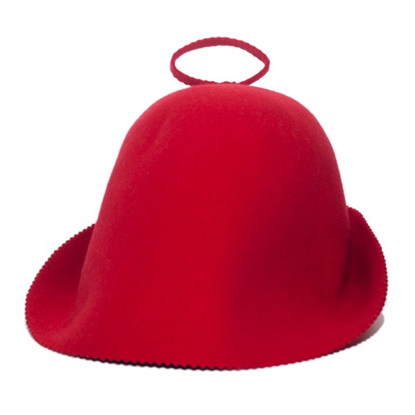 SAUNA Cap RED Hat HandMade in Poland colors 100% wool bath