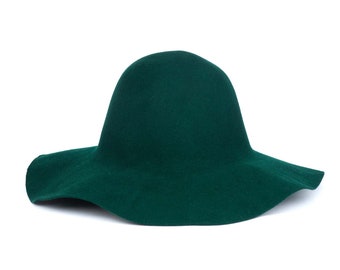 BOTTLE GREEN wool capeline felt hood colors for Millinery semi-product hat