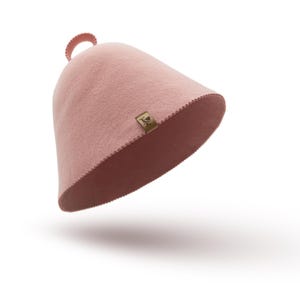 サウナハット ピンク 100%ウール ハンドメイド