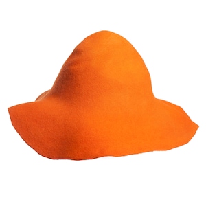 ORANGE capeline wool felt semi-capeline Millinery hat