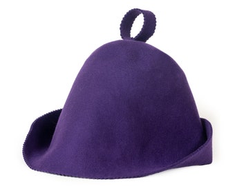 SAUNA Cap PURPLE violet Hat HandMade in Poland colors 100% wool bath