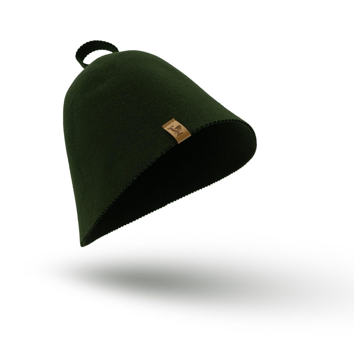 Wool sauna hat - green