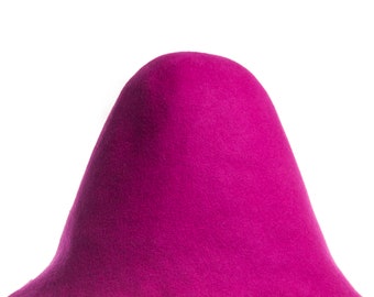 Couleurs du cône du corps en feutre de laine avec capuche FUCHSIA MAGENTA pour chapeau semi-produit de chapellerie