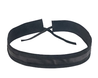 Cotton Hat tape with regulation sweatband 30mm BLACK Millinery