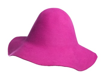 FUCHSIA MAGENTA wool capeline felt hood colors for Millinery semi-product hat