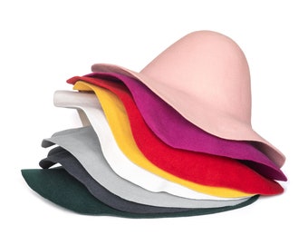 Wool CAPELINES felt 22 colors Millinery hat semi-capeline