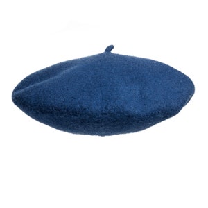 NAVY BLUE BERET mit cablou 100% Wolle französischen Stil