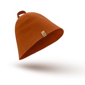 SAUNA Hat ORANGE 100% wool handmade