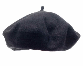 Retro BLACK BERET with cabillou for man MEN vintage