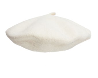 Buy ECRU BERET With Cabillou 100% Wool French Style Online in
