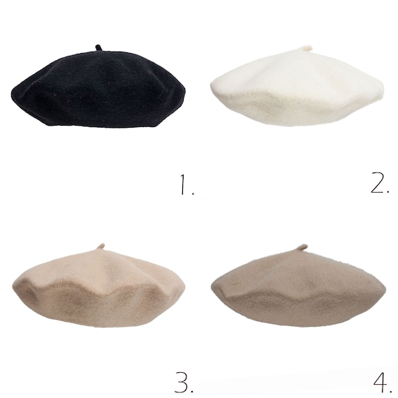 6574 French Beret Vintage Hats For Women Artist Cap Solid Color Women Wool Beret Hat, Classic French Style Artist Hat, Solid  main image 3
