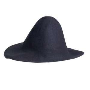 DARK GREY capeline wool felt semi-capeline Millinery hat