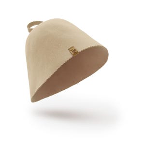 SAUNA Hat LIGHT BEIGE 100% wool handmade