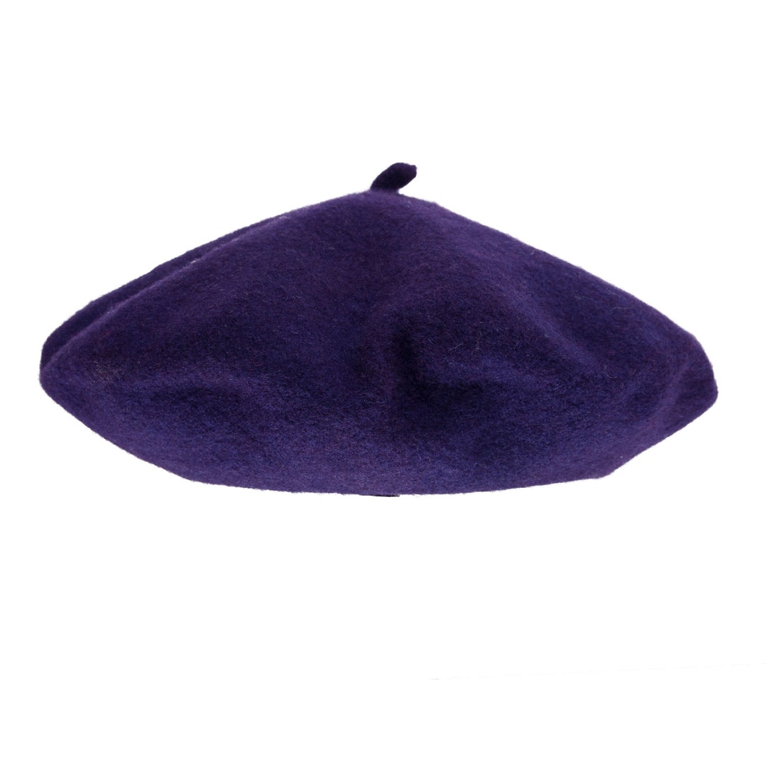 DARK PURPLE BERET With Cabillou 100% Wool French Style - Etsy