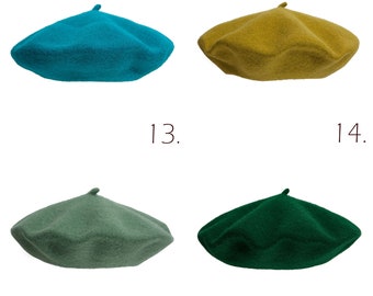 Wool BERET With Cabillou 30 Colors, Vintage French Style  display picture 2