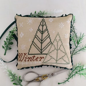 Winter Trees Cross Stitch Pattern, Snowflake Cross Stitch, Christmas Cross Stitch, PDF ePattern, Cross Stitch Instant Download, Snow, Trees
