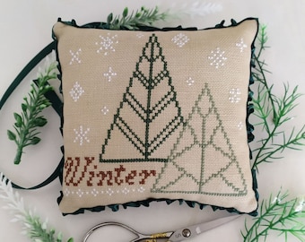 Winter Trees Cross Stitch Pattern, Snowflake Cross Stitch, Christmas Cross Stitch, PDF ePattern, Cross Stitch Instant Download, Snow, Trees