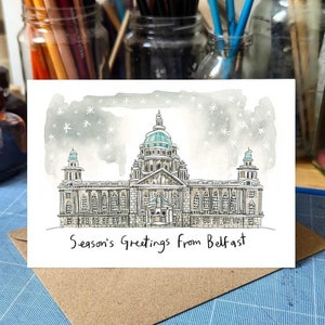 Felices fiestas desde Belfast - Tarjeta navideña del Ayuntamiento de Belfast