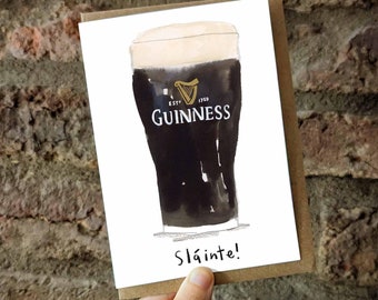 Carte de voeux pinte Guinness - Sláinte !