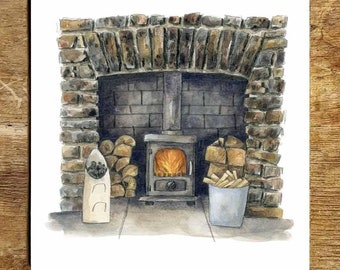 Cosy Fireplace- Original Painting