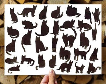 Original Black cat Paintings- 2 Options