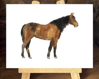 Original Horse Painting- Brown and Black