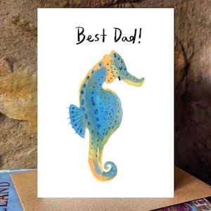 Meilleur papa ! Carte de fête des pères hippocampe