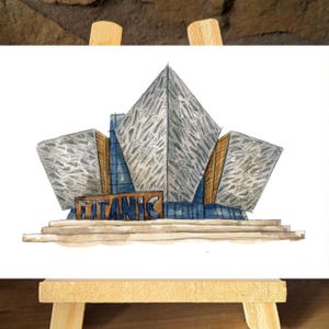 A5 Illustrated Titanic Museum Belfast Print