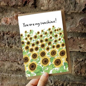 Tu es mon rayon de soleil ! Carte de voeux tournesol