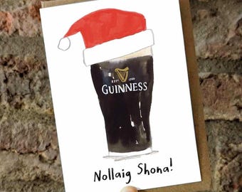 ¡Nollaig Shona! Tarjeta de Navidad Guinness