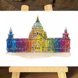 Impression illustrée A5 de la fierté de l'hôtel de ville de Belfast