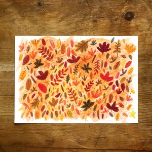 A4 Herbst/Herbst Blätter Illustration - Original Kunstwerk