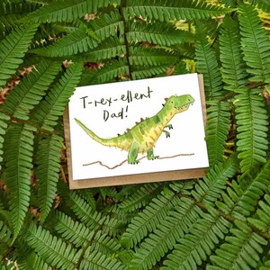 Papà T-rex-ellente! Biglietto di auguri per la festa del papà con dinosauro