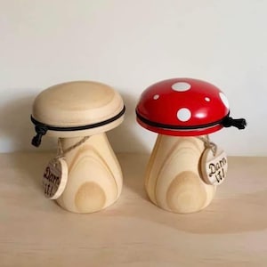 Fungo da rammendo - Rammendatore da tavolo, con scanalatura e opzione porta-aghi. Rosso/Naturale