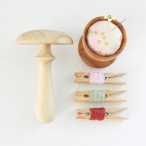 Darning mushroom (Natural Large) wooden mending tool