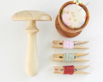 Darning mushroom (Natural Large) wooden mending tool