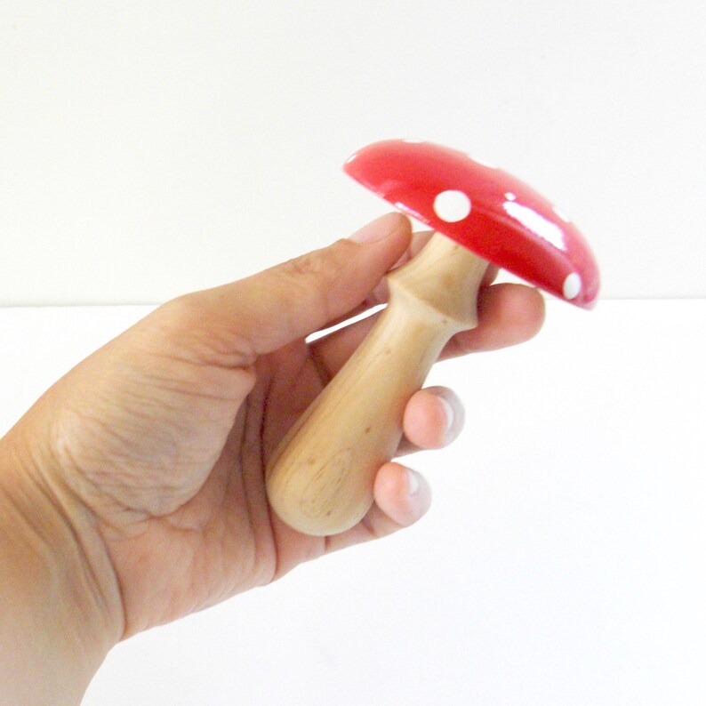 Darning Mushroom red Small Wooden Mending Tool Etsy