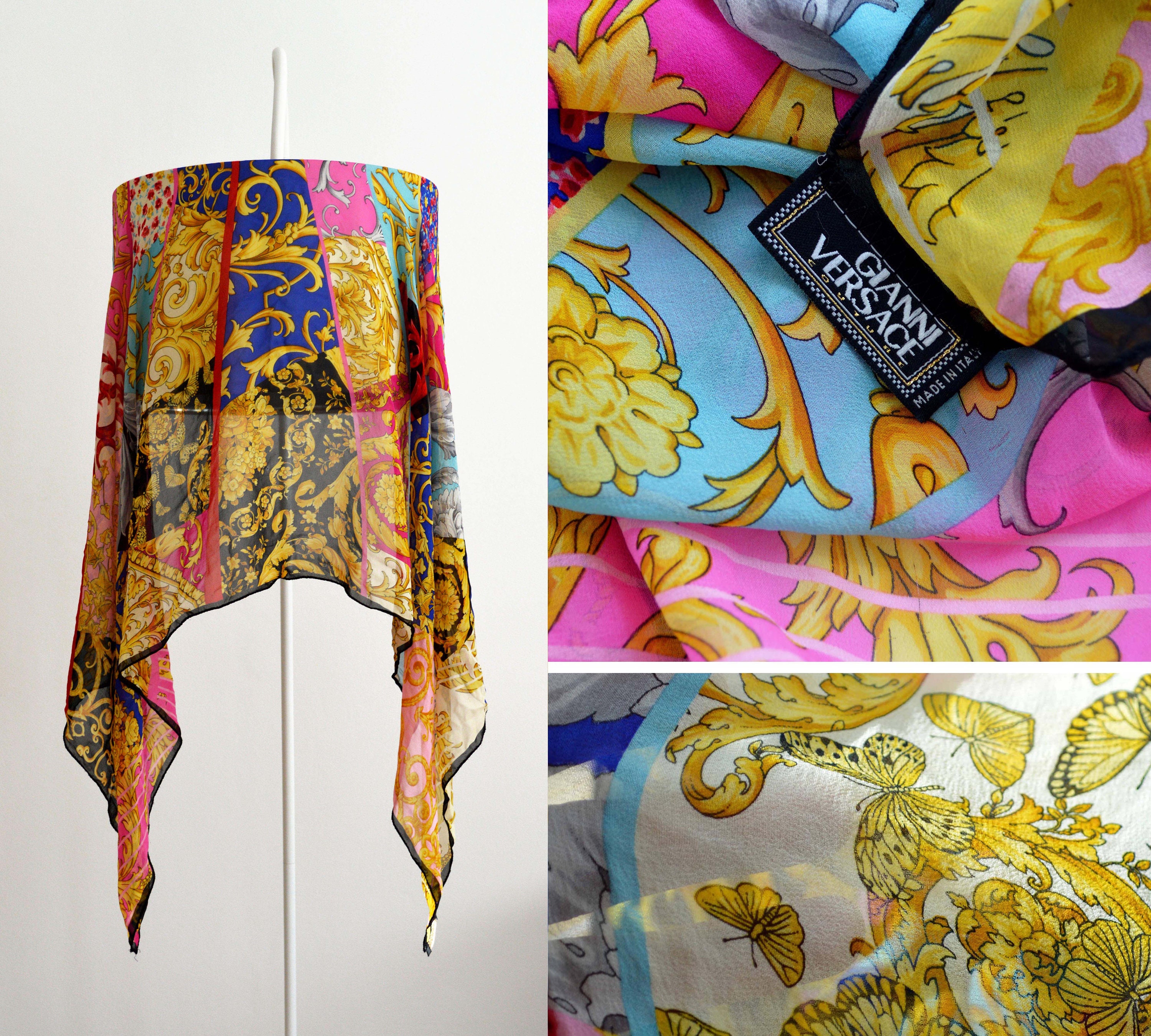 Gianni Versace ストール GIANNI VERSACE Couture 90s Baroque Patchwork Print Rare