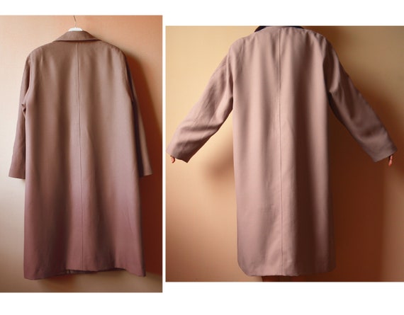 80s pastel pink beige trench coat / vintage mauve… - image 3